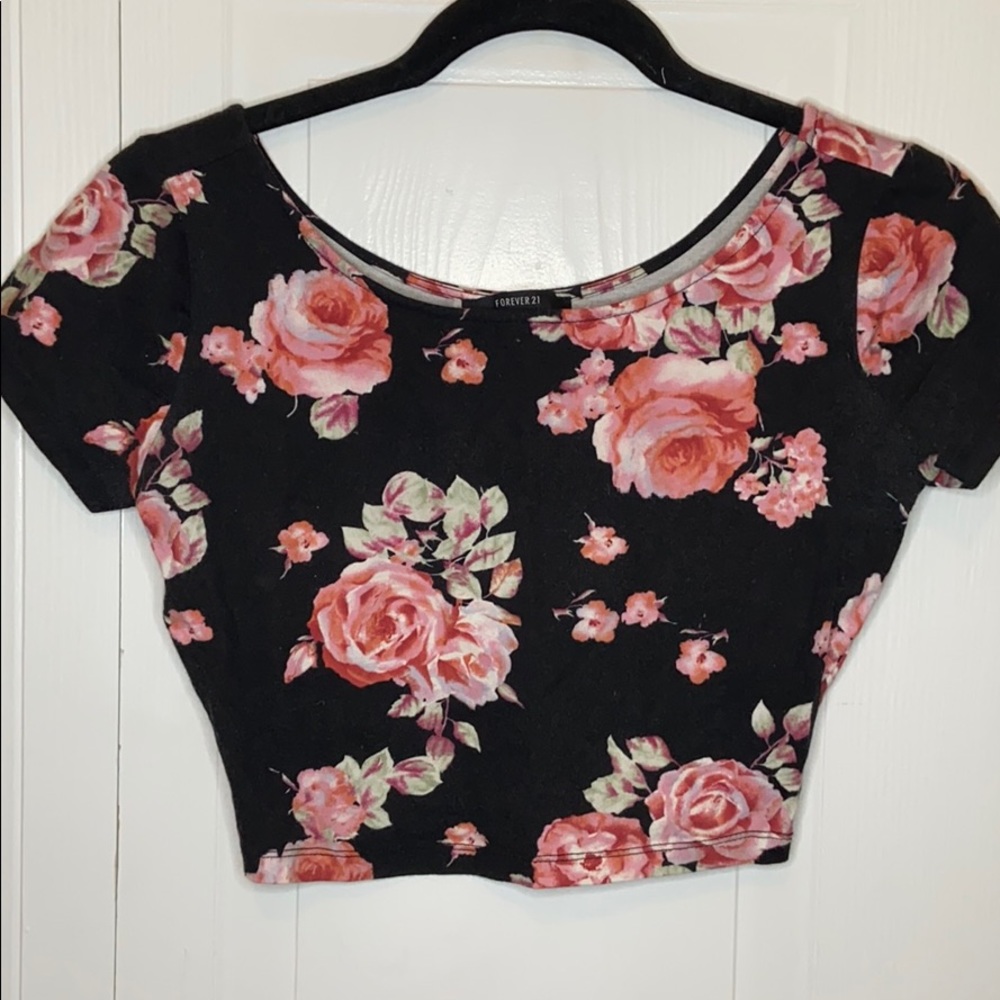 FOREVER21 Flower Crop Top